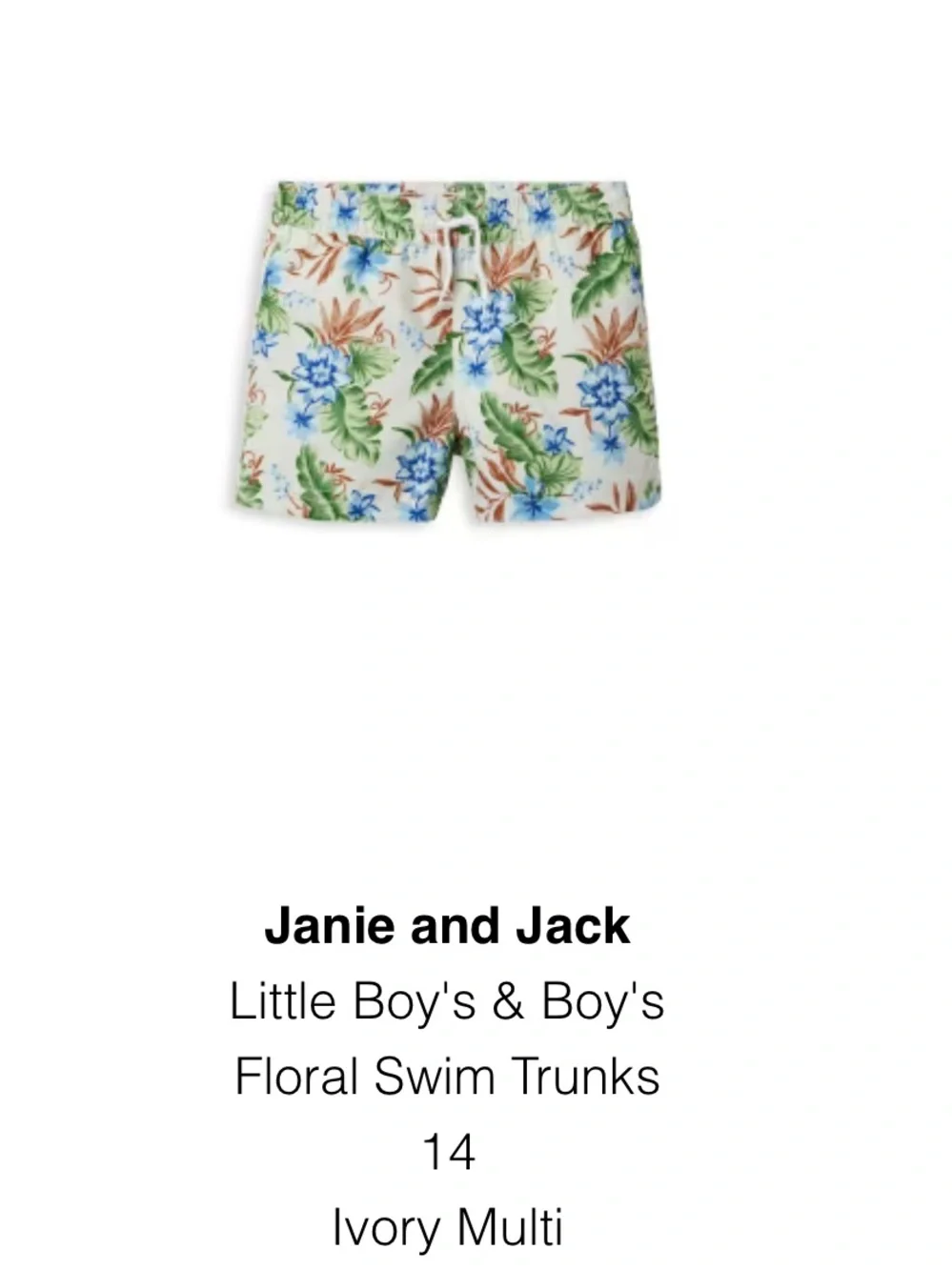 Janie and Jack Vacation Set: Shirt & Swim Trunks
